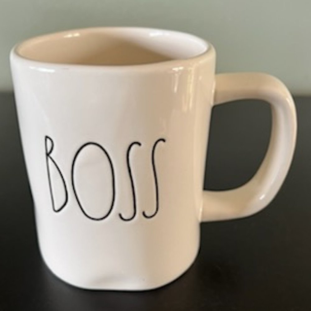 Rae Dunn BOSS Ceramic Coffee Mug Artisan Collection by Magenta 16oz Minimalist